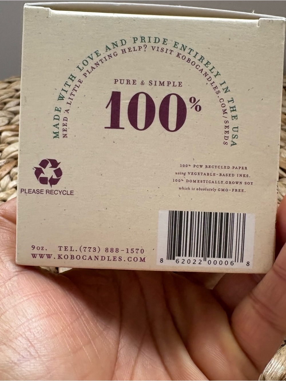 Kobo Siam Poppy Soy Candle Plantable Box - Picture 7 of 15